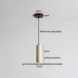 Celako™ Tiverti Pendant Light | Yellow Travertine Bedroom Lighting