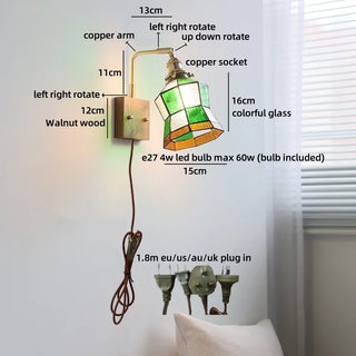 Celako™ Vetrin Wall Light | Stained Glass Bedroom Lighting