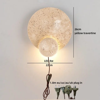 Celako™ Orolith Wall Light | Travertine Bedside Lighting
