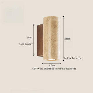 Celako™ Terravie Wall Light | Yellow Travertine Living Room Lighting