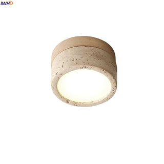 Celako™ Calciva Ceiling Light | Yellow Travertine Bedroom Lighting
