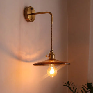 Celako™ Cuvara Wall Light | Glass Copper Bedroom Lighting