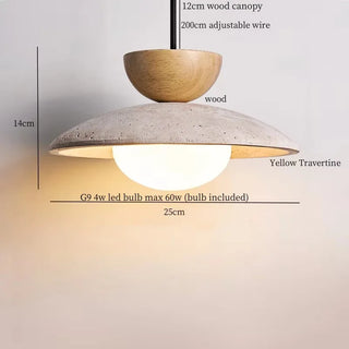 Celako™ Colessa Pendant Light | Yellow Travertine Kitchen Island Lighting