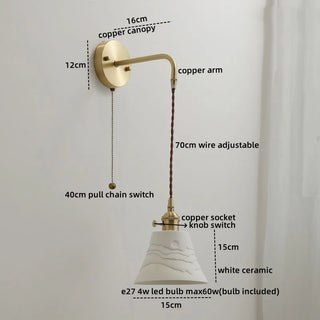 Celako™ Kaolux Wall Light | Ceramic Copper Bedroom Lighting