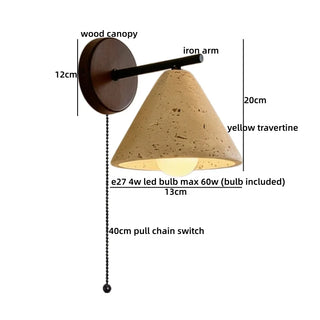 Celako™ Traverta Wall Light | Yellow Travertine Bedroom Lighting