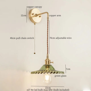Celako™ Lustris Wall Light | Copper Glass Bedroom Lighting