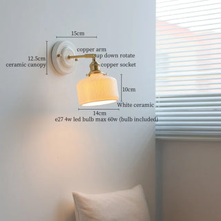 Celako™ Flutio Wall Light | Ceramic Bedroom Lighting