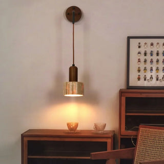Celako™ Aurterra Wall Light | Yellow Travertine Stone Living Room Lighting