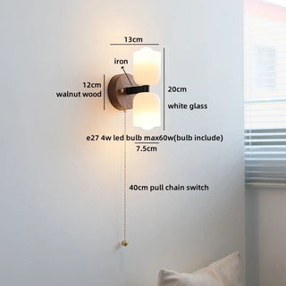 Celako™ Sorbia Wall Light | Walnut Wood Living Room Lighting