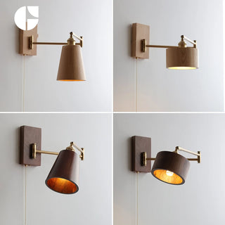 Celako™ Hinoki Wall Light | Wood Bedroom Lighting