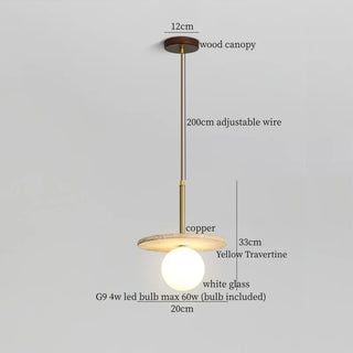 Celako™ Traventis Pendant Light | Yellow Travertine Stone Europe