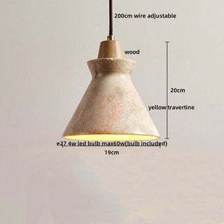 Celako™ Ochira Pendant Light | Yellow Travertine Bedroom Lighting