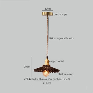 Celako™ Yakido Pendant Light | Black Ceramic Kitchen Island Lighting