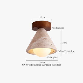 Celako™ Tavaluna Ceiling Light | Yellow Travertine Contemporary Kitchen Island Lighting