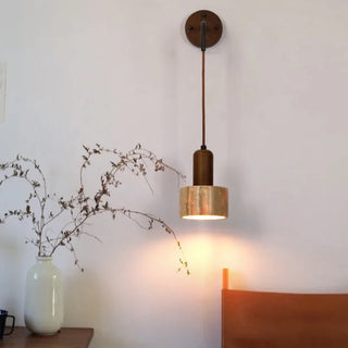 Celako™ Aurterra Wall Light | Yellow Travertine Stone Living Room Lighting
