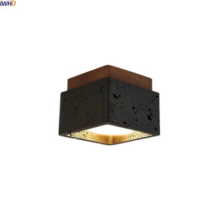Celako™ Umbrena Ceiling Light | Black Travertine Mid Century Modern Bedroom Lighting
