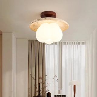 Celako™ Petrala Ceiling Light | Yellow Travertine Modern Style