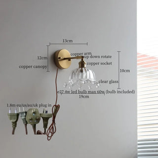 Celako™ Clarius Wall Light | Glass Copper Living Room Lighting