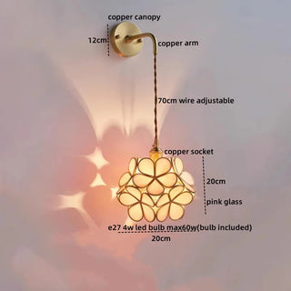 Celako™ Cupreia Wall Light | Copper Glass Bedroom Lighting