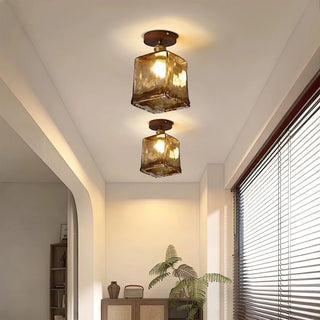 Celako™ Succino Ceiling Light | Amber Glass Wabi Sabi Style