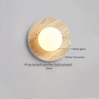 Celako™ Solivra Wall Light | Yellow Travertine Living Room Lighting