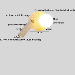 Celako™ Travishi Wall Light | Yellow Travertine Japan Style