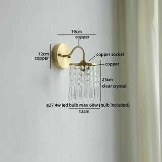 Celako™ Auristal Wall Light | Crystal Bedside Lighting