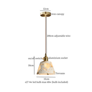 Celako™ Onyxa Pendant Light | Terrazzo Bedroom Lighting