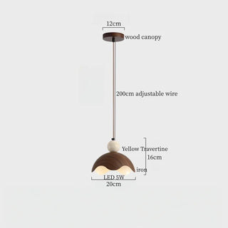 Celako™ Aurantine Pendant Light | Yellow Travertine Wabi Sabi