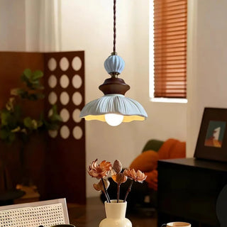 Celako™ Ivoria Pendant Light | White Ceramic Resin Vintage Bedroom Lighting
