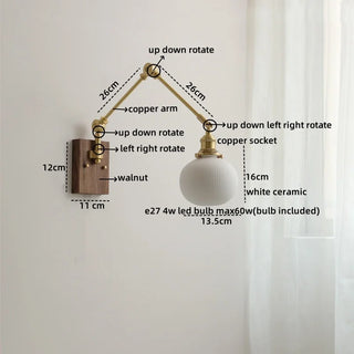 Celako™ Cerelux Wall Light | Ceramic Copper Bedroom Lighting