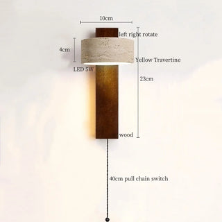 Celako™ Lustrava Wall Light | Yellow Travertine Glass Stone