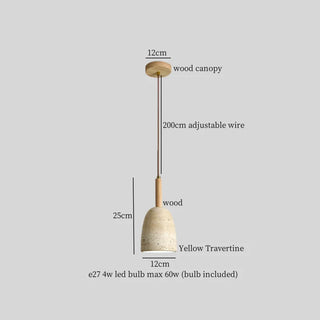 Celako™ Tivera Pendant Light | Yellow Travertine Japan Wabi Sabi