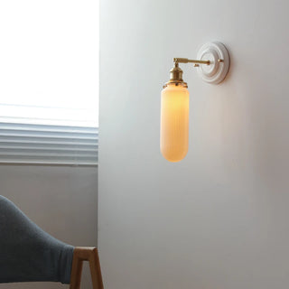IWHD White Ceramic Modern Wall Lamp Beisde Bedroom Living Room Bathroom Mirror Light Copper Nordic Japanese Style Wandlamp LED