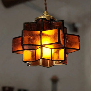 Celako™ Aurivara Pendant Light | Amber Glass Bedroom Lighting