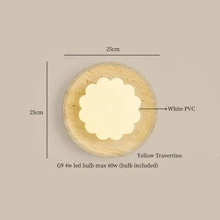 Celako™ Flavium Wall Light | Yellow Travertine Bedroom Lighting