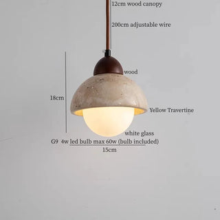 Celako™ Marillo Pendant Light | Yellow Travertine Kitchen Island Lighting