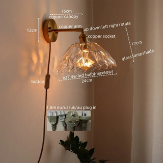 Celako™ Cuprystal Wall Light | Copper Glass Living Room Lighting
