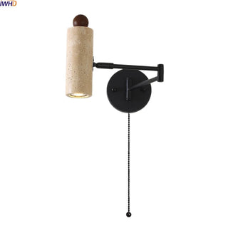 Celako™ Velato Wall Sconce Light | Yellow Travertine Bedroom Lighting