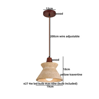 Celako™ Tavari Pendant Light | Yellow Travertine Dining Room Lighting