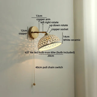 Celako™ Ceralo Wall Light | Ceramic Bedroom Lighting