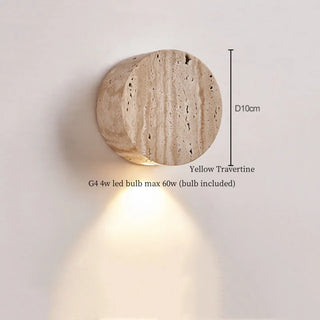 Celako™ Neroterra Wall Light | Black Travertine Bedroom Lighting