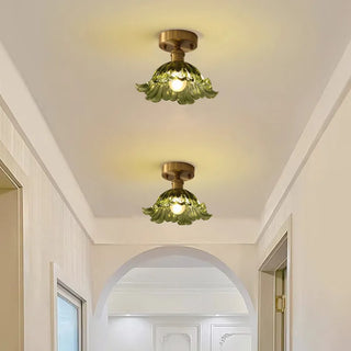 Celako™ Ambria Ceiling Light | Amber Glass Vintage American