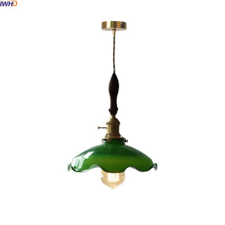 Celako™ Sencha Pendant Light | Green Glass Vintage Japan
