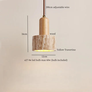 Celako™ Pietrala Pendant Light | Yellow Travertine Bedroom Lighting