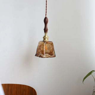 Celako™ Aurella Pendant Light | Amber Glass Dining Room Lighting