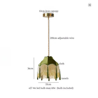 Celako™ Tasselo Pendant Light | Green Tassel Fabric Kitchen Island Lighting