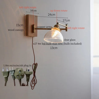 Celako™ Oscilla Wall Light | Copper Glass Bedroom Lighting