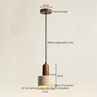 Celako™ Tavorine Pendant Light | Yellow Travertine Japan Wabi Sabi