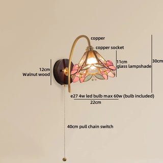 Celako™ Florine Wall Light | Stained Glass Bedside Lighting